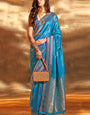 Radiant Blue Soft Banarasi Silk Saree With Prominent Blouse