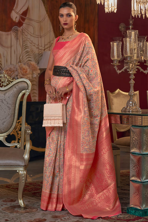 Load image into Gallery viewer, Attractive Beige Pashmina saree With Outstanding Blouse Piece
