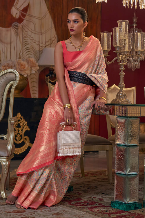 Load image into Gallery viewer, Attractive Beige Pashmina saree With Outstanding Blouse Piece
