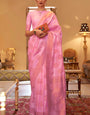 Beauteous Pink Soft Banarasi Silk Saree With Cynosure Blouse Piece