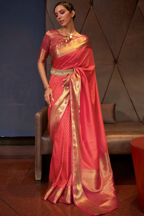 Load image into Gallery viewer, Fancifull Dark Pink Soft Banarasi Silk Saree With Classic Blouse Piece
