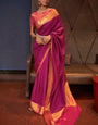 Excellent Magenta Soft Banarasi Silk Saree With Cynosure Blouse Piece