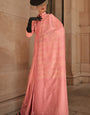 Fancifull Peach Kanjivaram Silk Saree With Ideal Blouse Piece