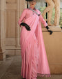 Nemesis Pink Kanjivaram Silk Saree With Surreptitious Blouse Piece