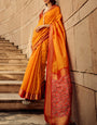 Staggering Orange Patola Silk Saree with Redolent Blouse Piece