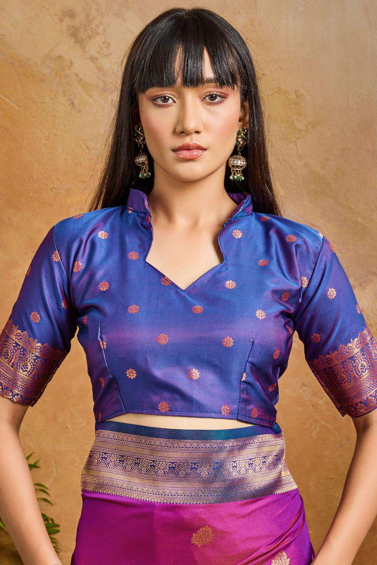 Radiant Purple Soft Banarasi Silk Saree With Lovely Blouse Piece