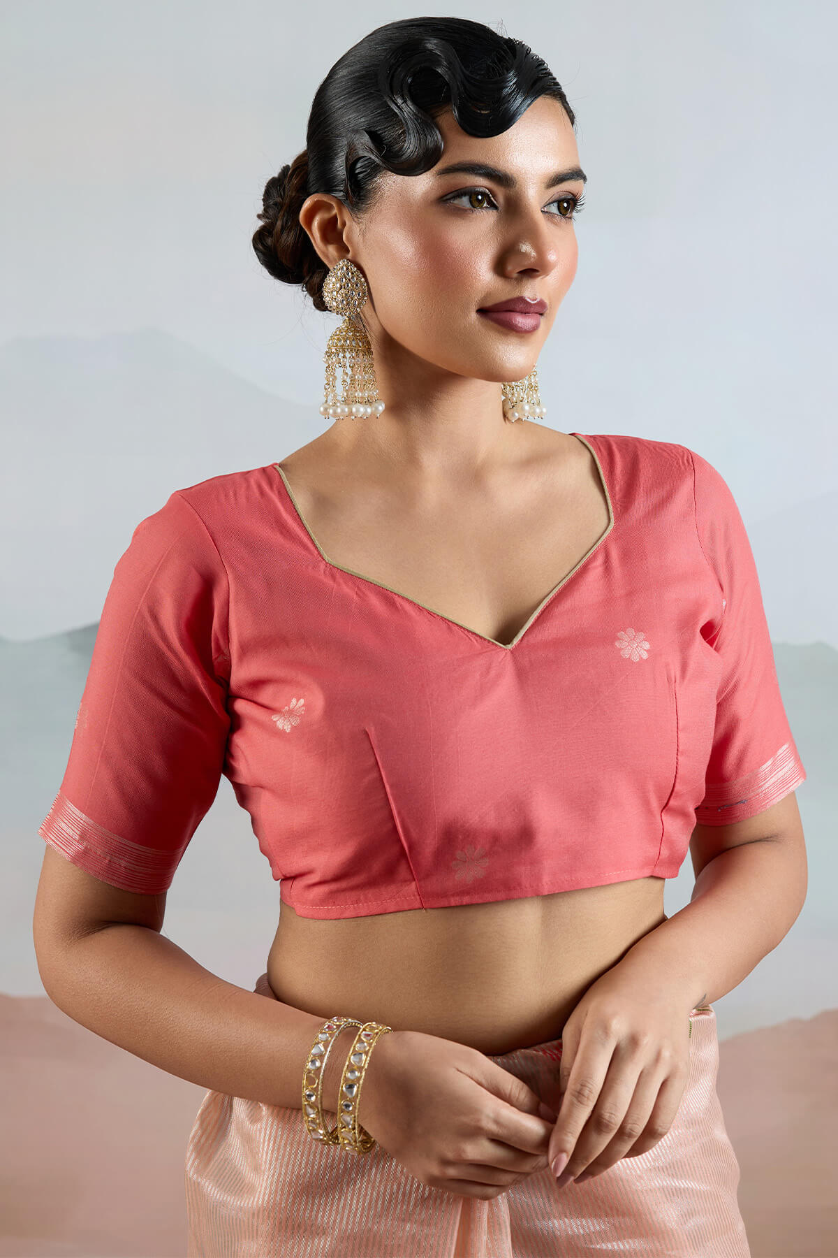 Pleasant Peach Soft Banarasi Tissue Silk Saree With Evocative Blouse Piece