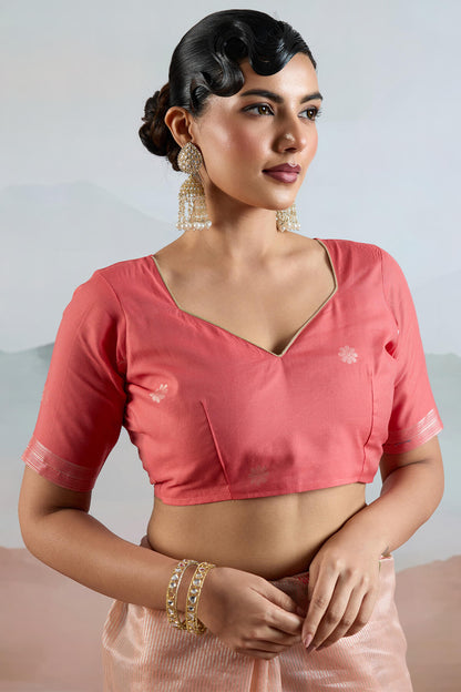 Pleasant Peach Soft Banarasi Tissue Silk Saree With Evocative Blouse Piece