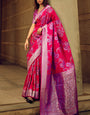 Resplendent Dark Pink Soft Banarasi Silk Saree With Enigmatic Blouse