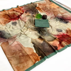 Pulsating Multicolor Digital Printed Satin Silk Saree With Splendiferous Blouse Piece