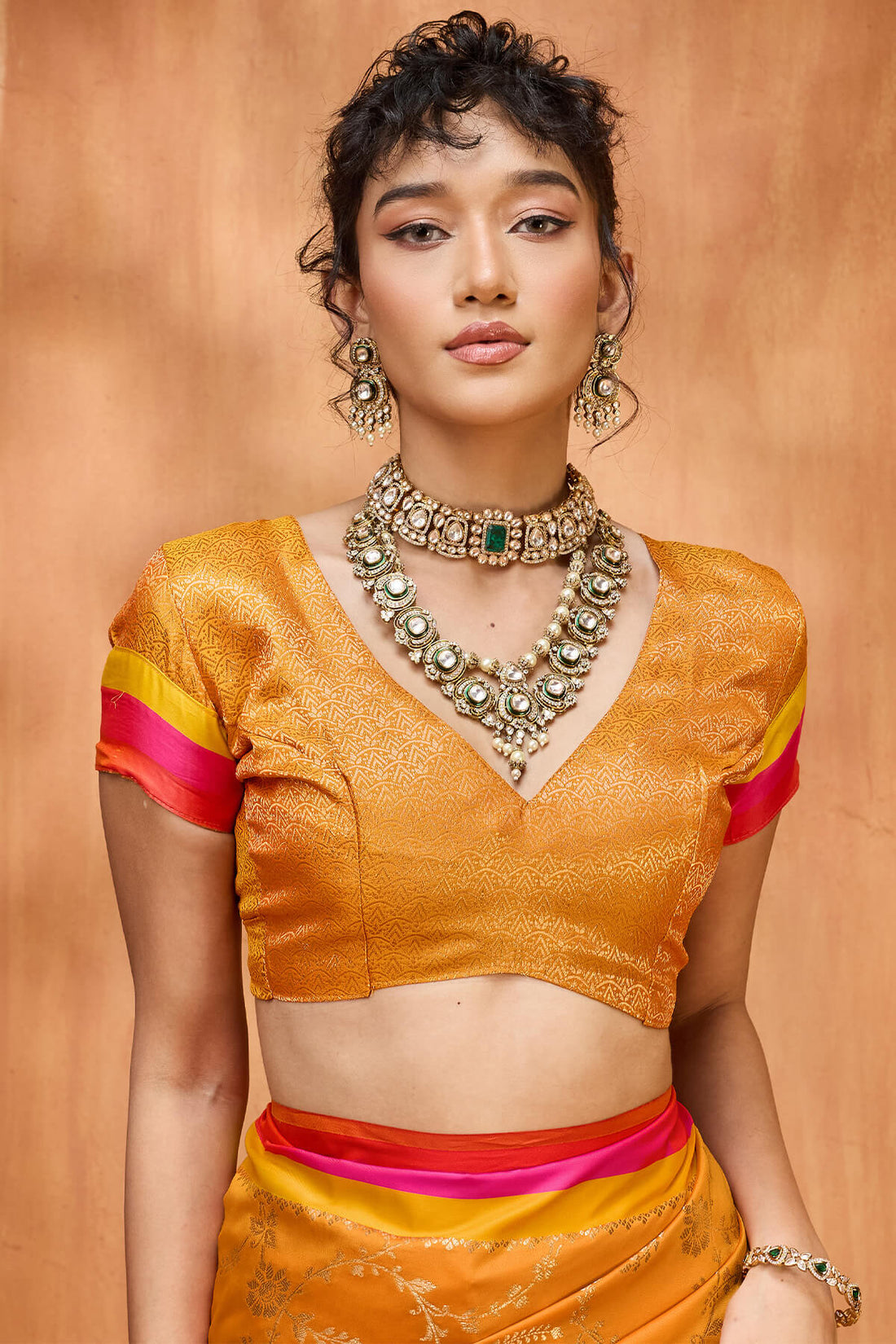 Verdant Mustard Pure Zari Weaving Banarasi Silk Saree With Evocative Blouse Piece