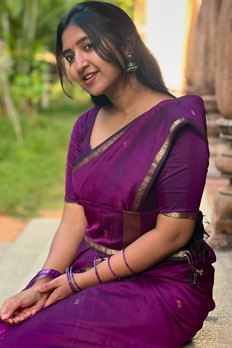 Confounding Magenta Cotton Silk Saree With Woebegone Blouse Piece