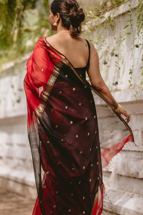 Load image into Gallery viewer, Efflorescence Red Cotton Silk Saree With Lagniappe Blouse Piece
