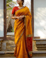 Serendipity Yellow Cotton Silk Saree With Enchanting Blouse Piece