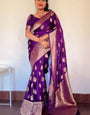 Classy Purple Soft Silk Saree With Marvellous Blouse Piece