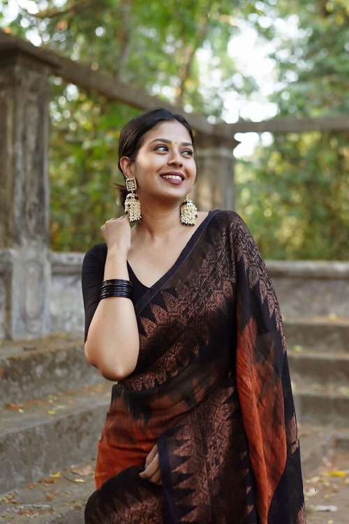 Load image into Gallery viewer, Outstanding Orange Soft Silk Saree With Dalliance Blouse Piece
