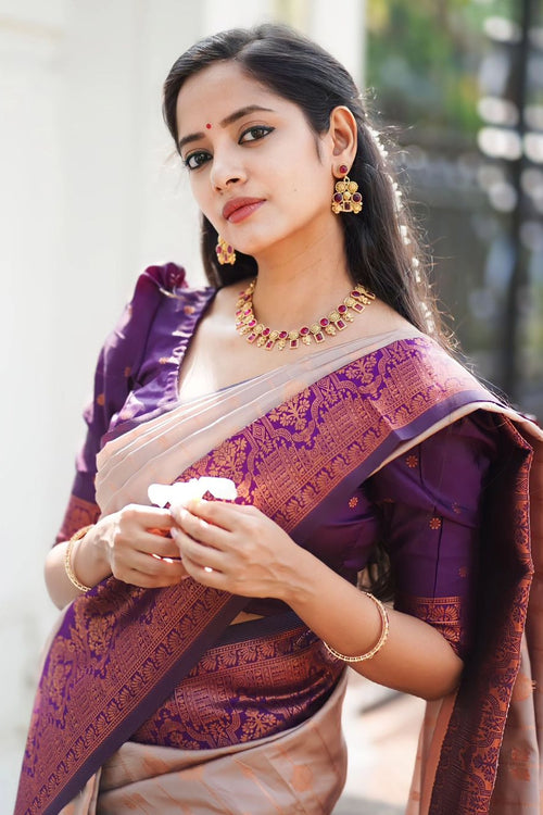 Load image into Gallery viewer, Splendorous Grey Soft Silk Saree With Felicitous Blouse Piece
