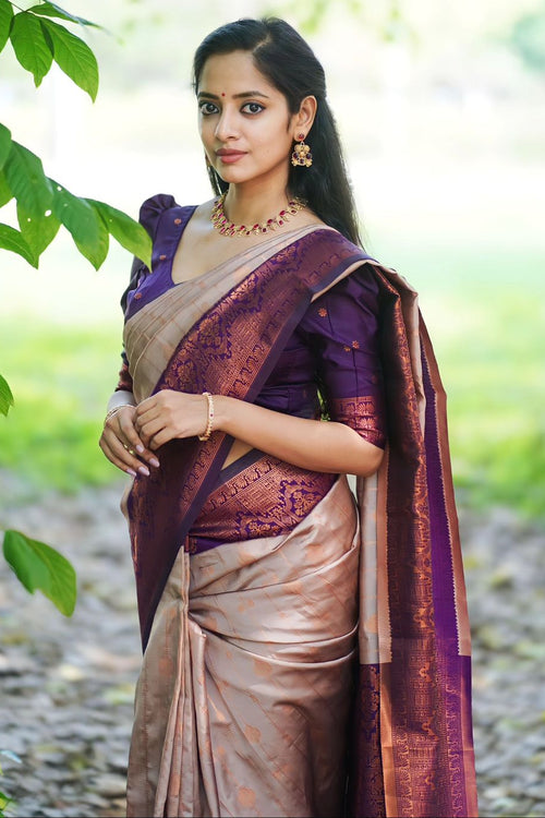 Load image into Gallery viewer, Splendorous Grey Soft Silk Saree With Felicitous Blouse Piece
