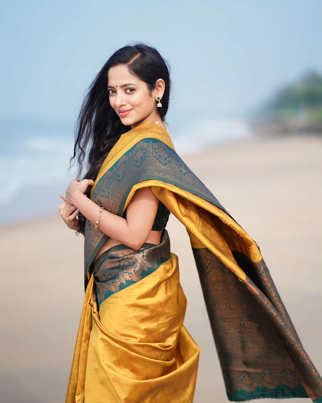 Smashing Yellow Soft Silk Saree With Enthralling Blouse Piece