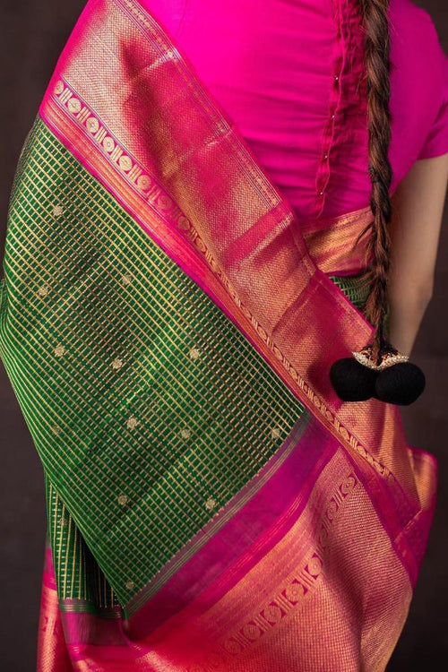 Load image into Gallery viewer, Hypnotic Green Soft Silk Saree With Fancifull Blouse Piece
