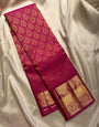 Deserving Dark Pink Soft Silk Saree With Sophisticated Blouse Piece