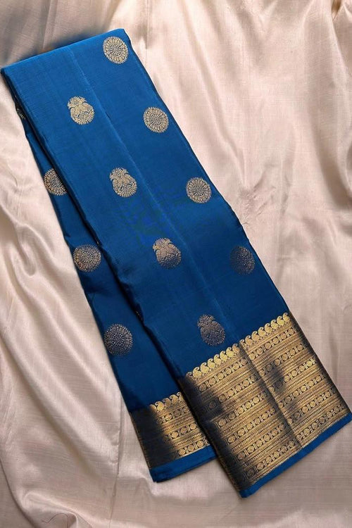 Load image into Gallery viewer, Precious Blue Soft Silk Saree With Phenomenal Blouse Piece
