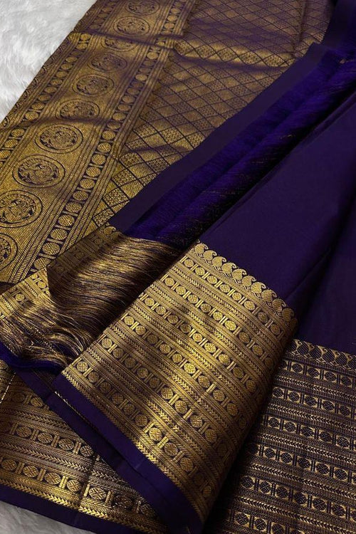 Load image into Gallery viewer, Invaluable Navy Blue Soft Silk Saree With Engrossing Blouse Piece
