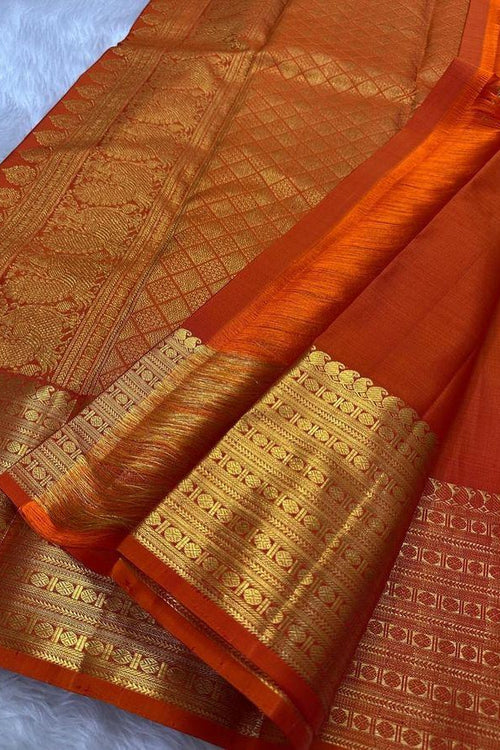 Load image into Gallery viewer, Preferable Orange Soft Silk Saree With Stunner Blouse Piece
