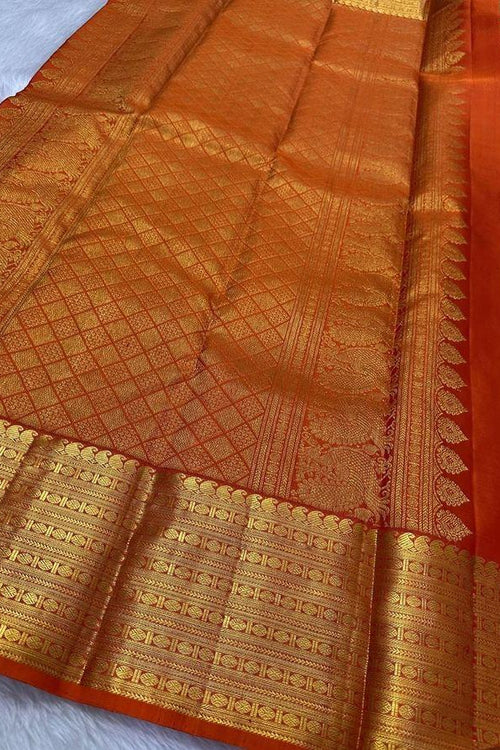 Load image into Gallery viewer, Preferable Orange Soft Silk Saree With Stunner Blouse Piece
