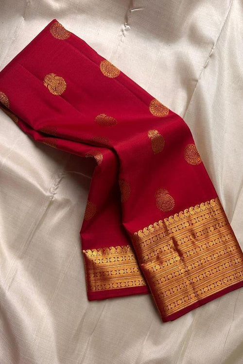 Load image into Gallery viewer, Ideal Red Soft Silk Saree With Comely Blouse Piece
