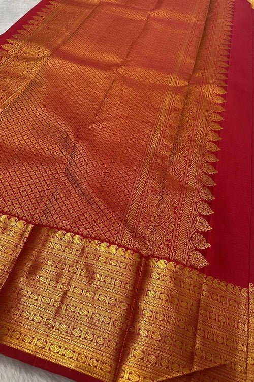 Load image into Gallery viewer, Ideal Red Soft Silk Saree With Comely Blouse Piece
