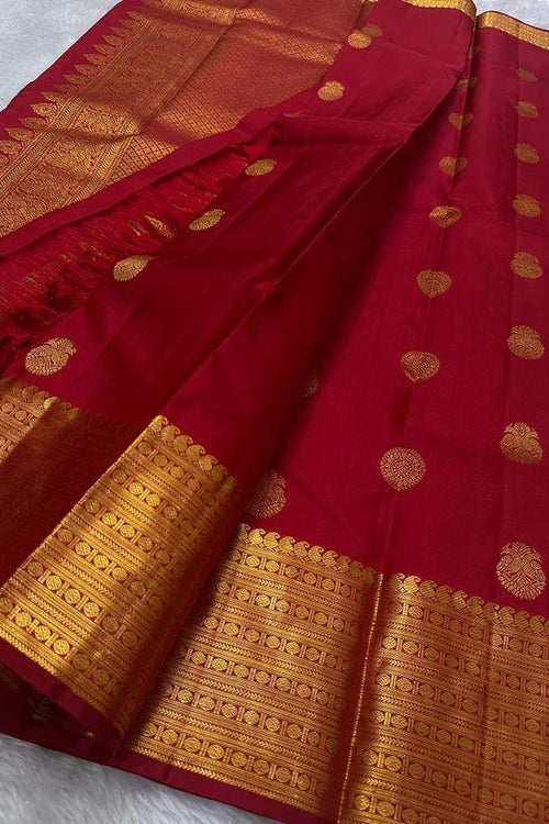 Load image into Gallery viewer, Ideal Red Soft Silk Saree With Comely Blouse Piece
