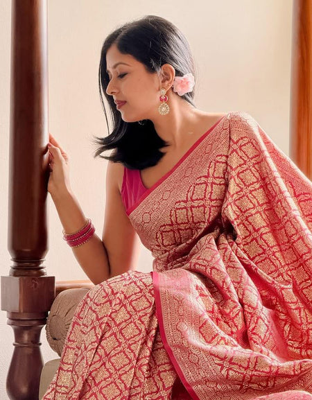 Admirable Dark Pink Soft Silk Saree With Evocative Blouse Piece
