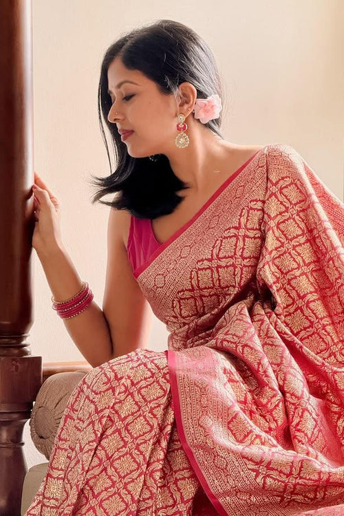 Load image into Gallery viewer, Admirable Dark Pink Soft Silk Saree With Evocative Blouse Piece
