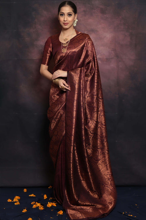 Load image into Gallery viewer, Beleaguer Maroon Soft Silk Saree With Traditional Blouse Piece
