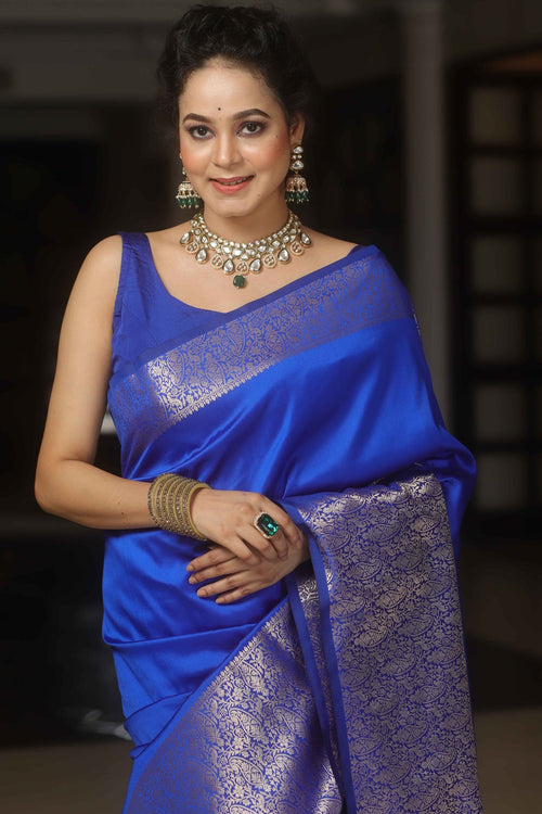 Load image into Gallery viewer, Extraordinary Royal Blue Soft Silk Saree With Amazing Blouse Piece
