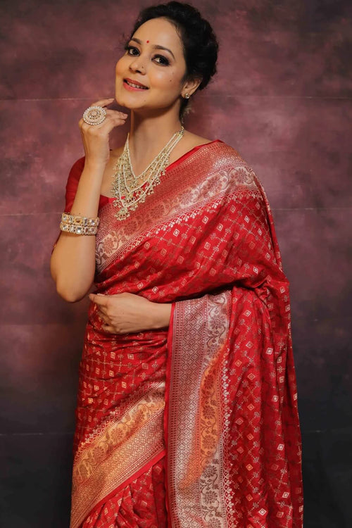 Load image into Gallery viewer, Classy Red Soft Silk Saree With Wonderful Blouse Piece
