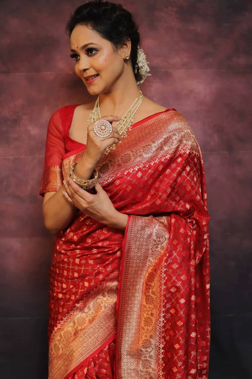 Load image into Gallery viewer, Classy Red Soft Silk Saree With Wonderful Blouse Piece
