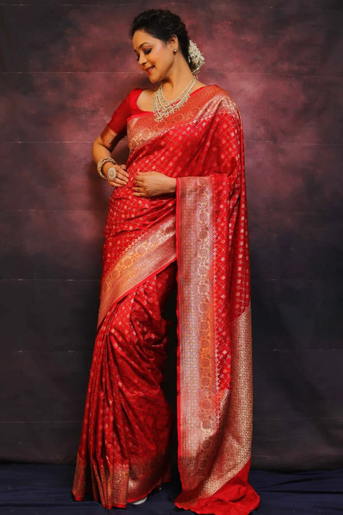 Load image into Gallery viewer, Classy Red Soft Silk Saree With Wonderful Blouse Piece
