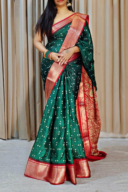 Load image into Gallery viewer, Charismatic Dark Green Digital Printed Dola Silk Saree With Prodigal Blouse Piece
