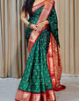 Charismatic Dark Green Digital Printed Dola Silk Saree With Prodigal Blouse Piece