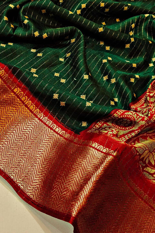 Load image into Gallery viewer, Charismatic Dark Green Digital Printed Dola Silk Saree With Prodigal Blouse Piece
