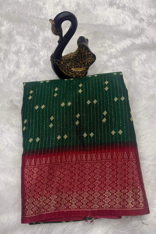 Load image into Gallery viewer, Charismatic Dark Green Digital Printed Dola Silk Saree With Prodigal Blouse Piece
