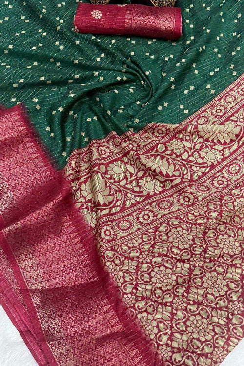 Load image into Gallery viewer, Charismatic Dark Green Digital Printed Dola Silk Saree With Prodigal Blouse Piece
