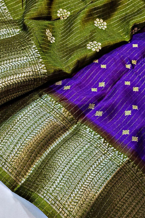 Load image into Gallery viewer, Supernal Purple Printed Dola Silk Saree With Luxuriant Blouse Piece
