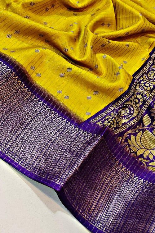 Load image into Gallery viewer, Magnetic Yellow Digital Printed Dola Silk Saree With Mellifluous Blouse Piece
