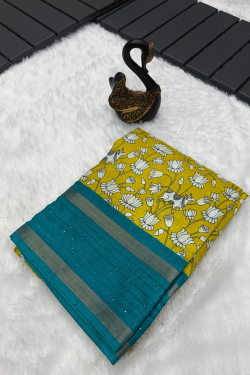 Load image into Gallery viewer, Girlish Mustard Digital Printed Dola Silk Saree With Captivating Blouse Piece
