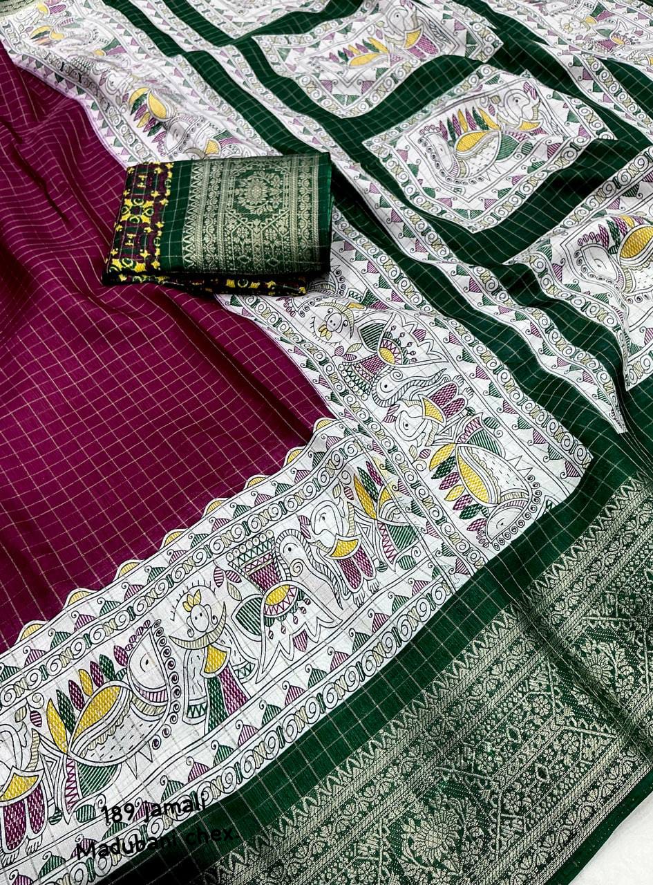 Proficient Wine Digital Printed Dola Silk Saree With Whimsical Blouse Piece