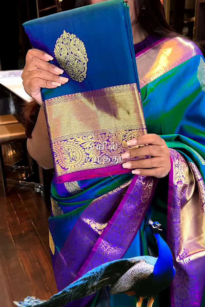 Lovely Blue Soft Silk Saree With Deserving Blouse Piece