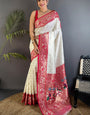 Breathtaking Beige Paithani Silk Saree With Intricate Blouse Piece